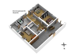 Grundriss EG möbliert Einrichtungsbeispiel